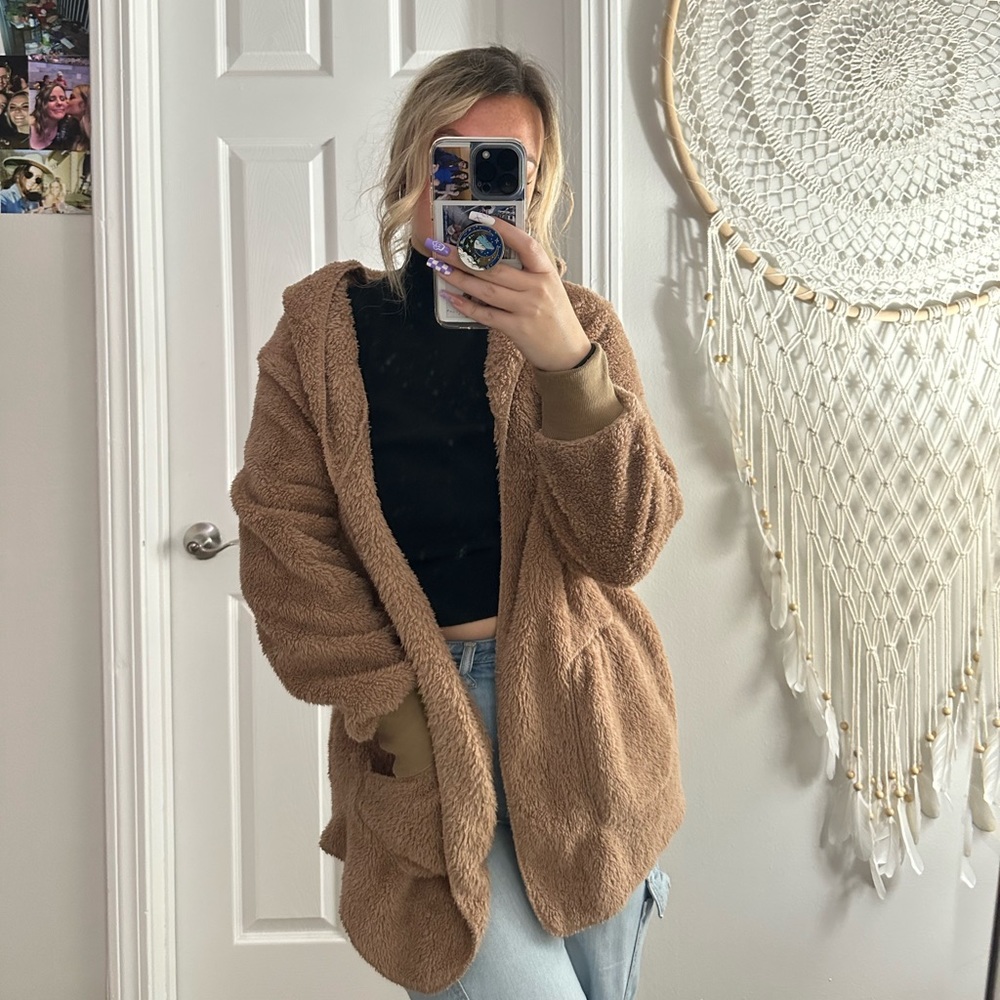 Comfy Teddy Mauve Cardigan